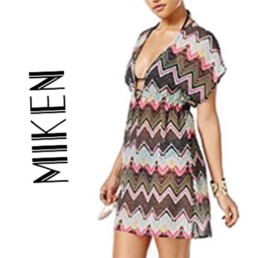 Miken Wimen's Chevron-Print Chiffon Cover-Up